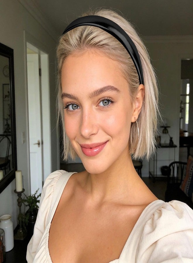 Amariver Black Headbands for Women Glitter Hair Bands DIY Plain Headbands Fashion Black Hair Accessories for Women Girls - Image 4